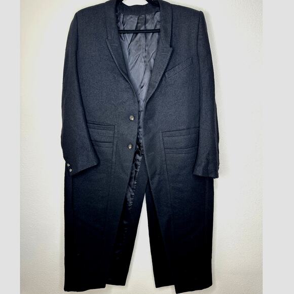 Rick Owens Legaspi Black Long Sleeve 2 Button Long Line High Back Slit Coat 12 - Picture 1 of 13